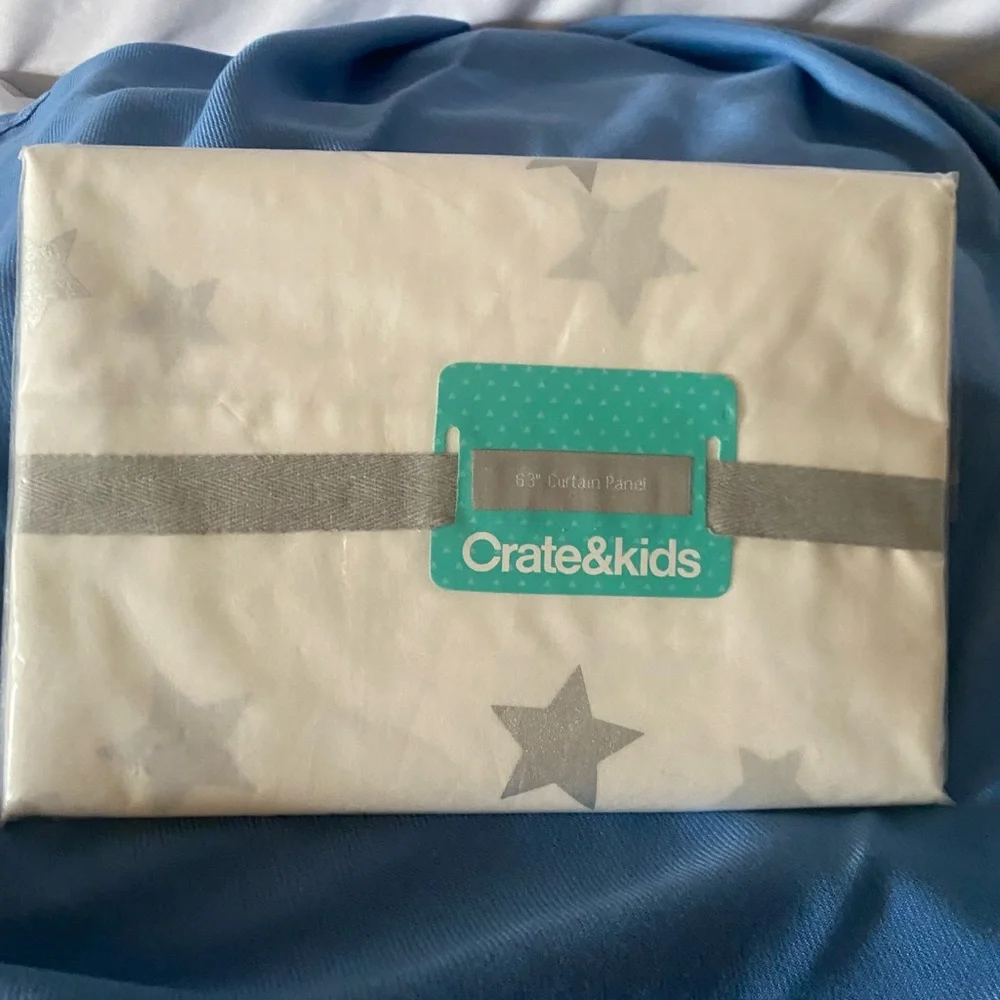 Crate & Barrel 63 inch curtain panel Silverstar design. Crate and kids. NWT.